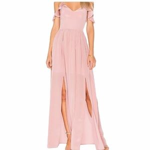Amanda Uprichard Wren Silk Blush Pink Maxi Dress M